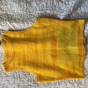 yellow knit halter tank
